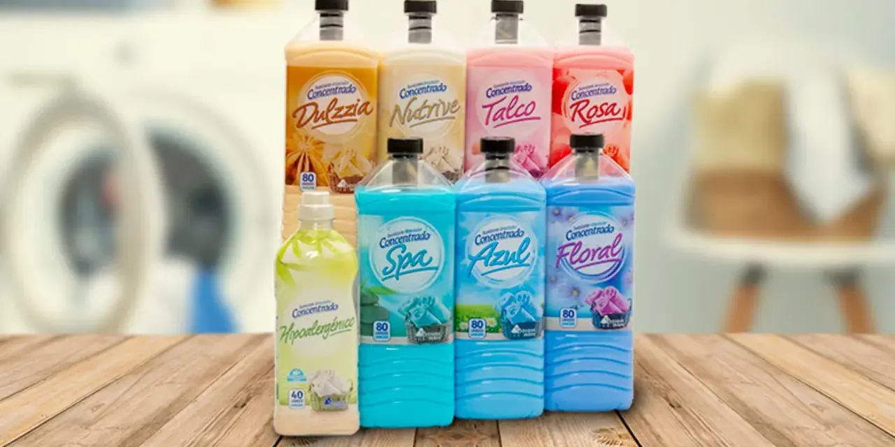 Variedad de suavizantes concentrados. Descubre cómo hacer ambientador con suavizante para un hogar fresco.