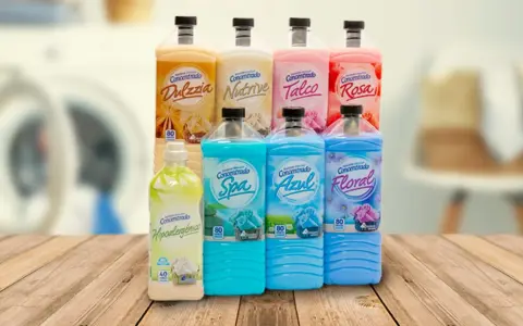 Variedad de suavizantes concentrados. Descubre cómo hacer ambientador con suavizante para un hogar fresco.
