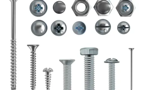 Variedad de tipos de cabezas de tornillos y tuercas, incluyendo Phillips, ranurados y hexagonales, listos para cualquier proyecto.