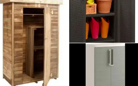 Armario de madera para exterior, ideal para guardar herramientas de jardín. Aprende como hacer un armario de madera para exterior.