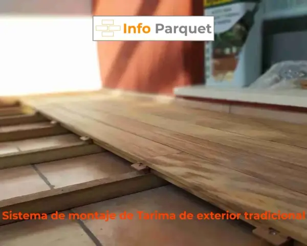 Sistema de montaje de tarima de exterior tradicional. Aprende como nivelar un suelo con rastreles para una base perfecta.
